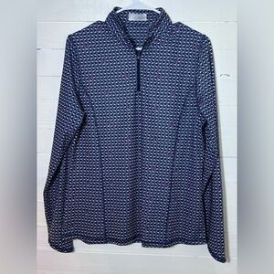 Callaway Golf women’s pullover, flamingo print. Blue, white, pink, women’s Large